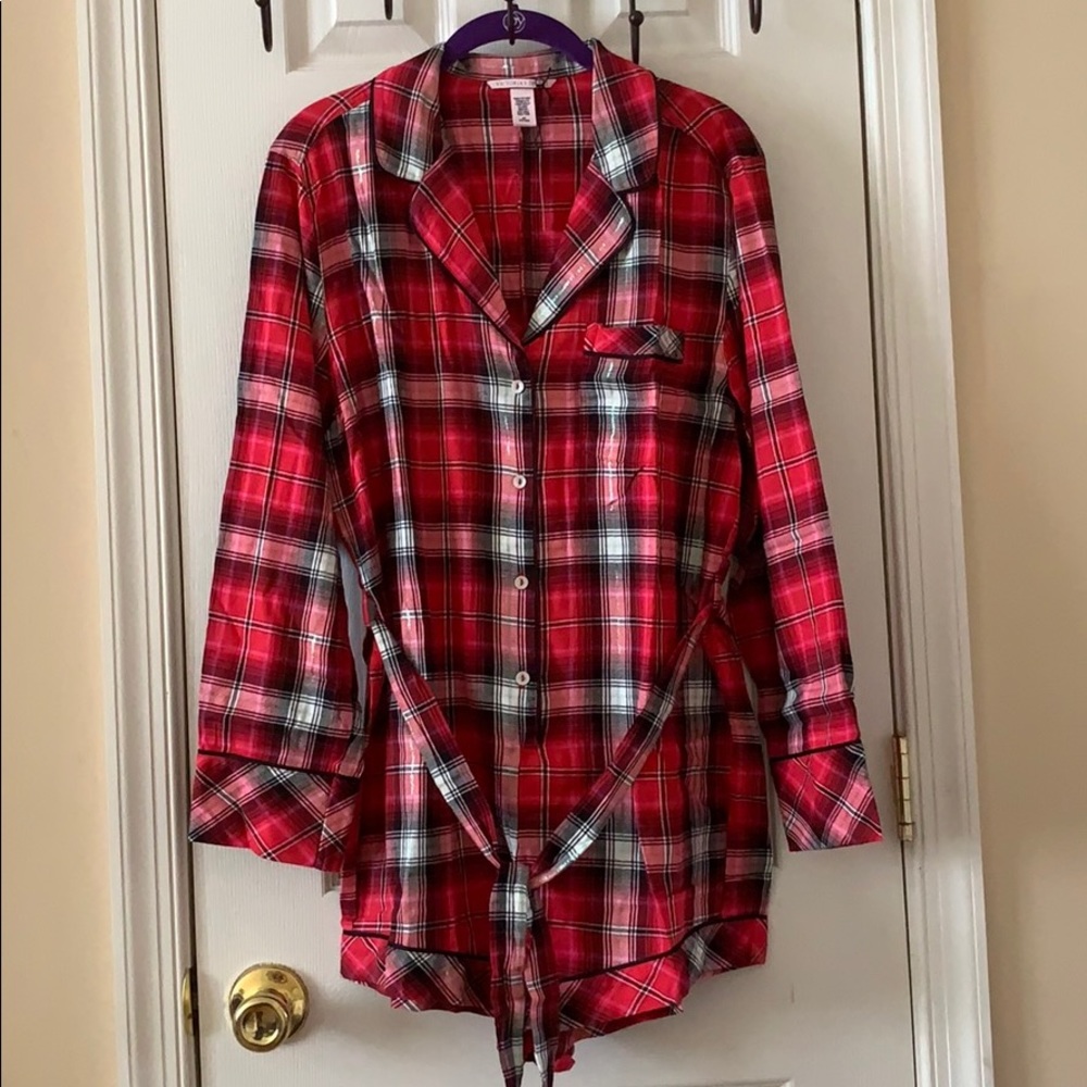 Victoria Secret Flannel Tie Romper - Picture 5 of 11